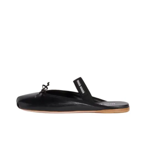 MIU MIU Closed Toe Slippers Women's Black