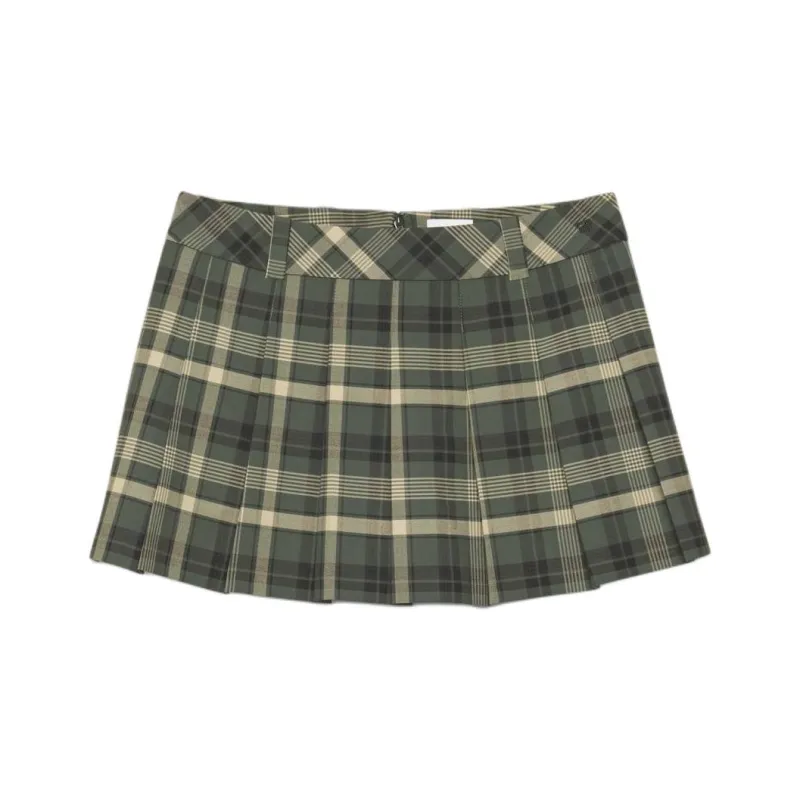 ARITZIA FW24 Sunday Best Olive Super Lo-Rise Mini Skirt Casual Short Skirts Women's Delilah Scrubb-0