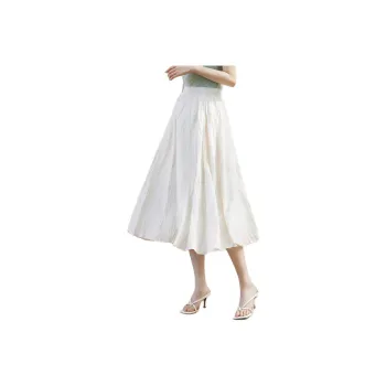 Mo Han Yi Mei Casual Long Skirt Women's Raw White