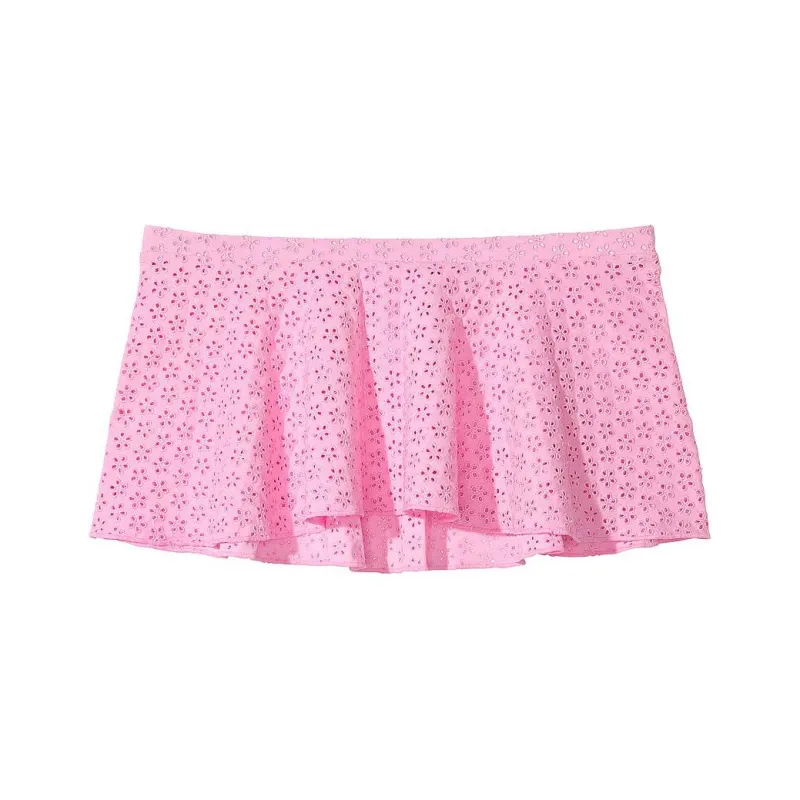 Victoria's Secret PINK BY FRANKIES BIKINIS SLEEPY SUMMER EYELET BIKINI BOTTOM /PSE Swimming Shorts Women's Pink-0