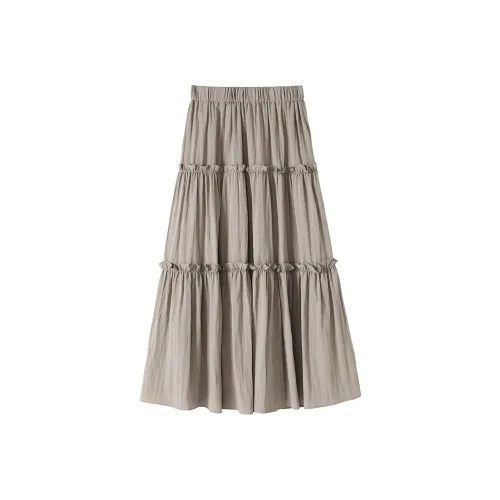 0571 Family Casual Long Skirts Women's Khaki