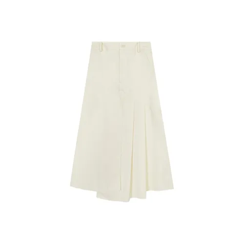 Eggka Casual Long Skirts Women's Ecru