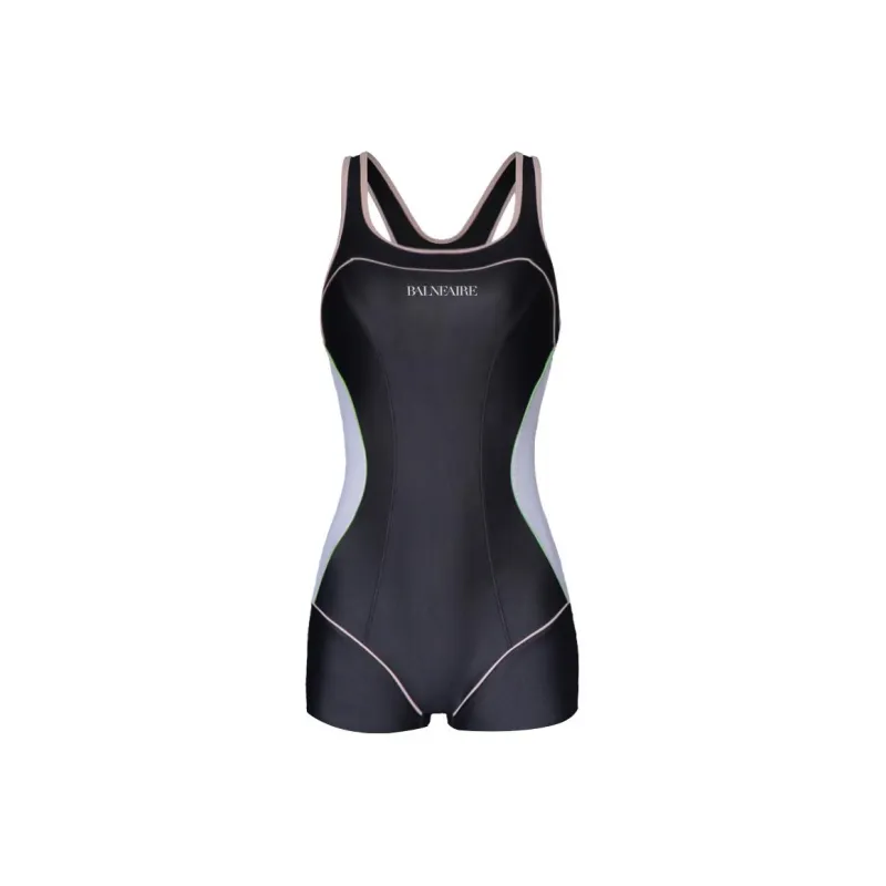 BALNEAIRE MIX Series One Piece Swimsuits Women's Space Gray/Green Pink Patchwork-0