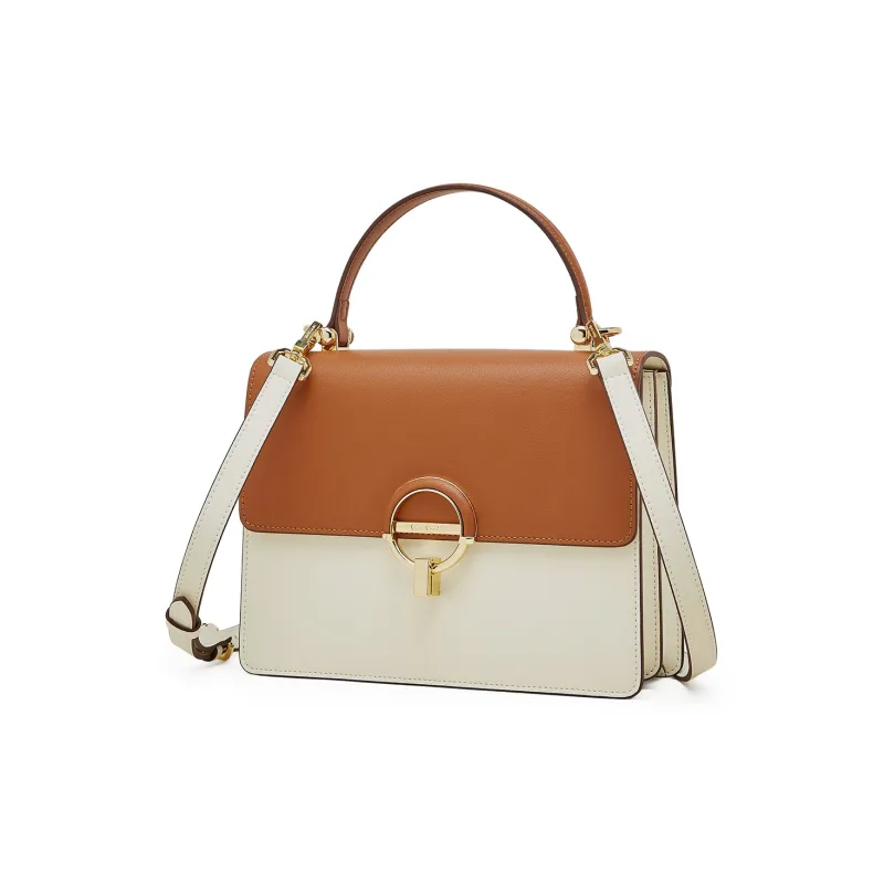 PIERRE CARDIN Genuine Cow Leather Shoulder Bag, Crossbody Bag, Handbag Regular Women's Beige-25