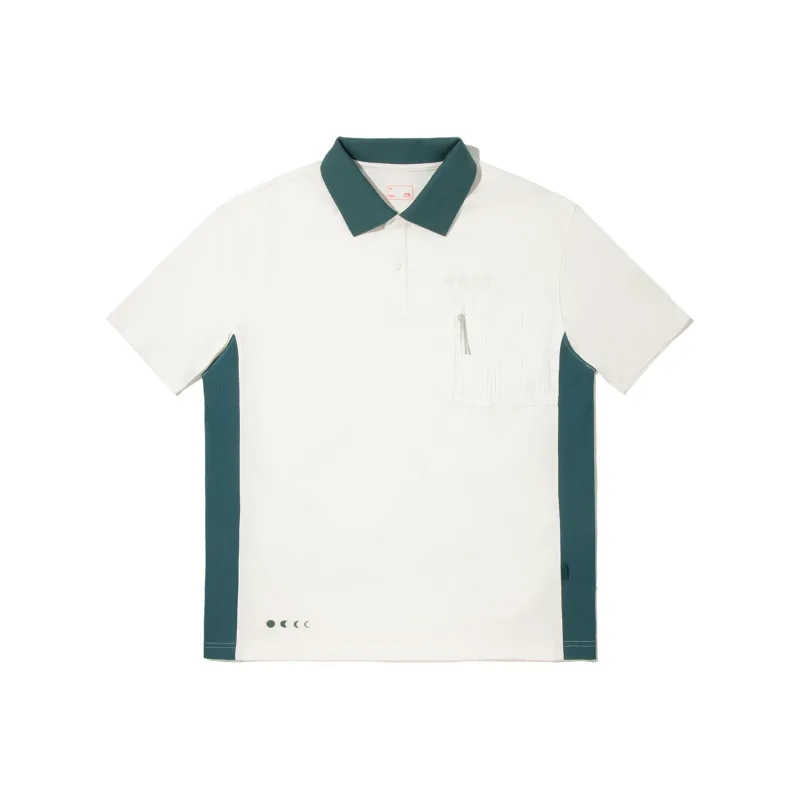 LiNing Polo Shirt Men's Champagne White/Water Jasper-0