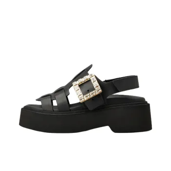 Roger Vivier Viv' Rangers One Strap Sandals Women's Black
