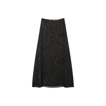 FORNI Casual Long Skirts Women's Leopard