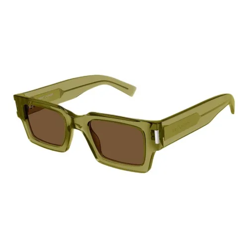 SAINT LAURENT Resin Square Sunglasses Women's Green