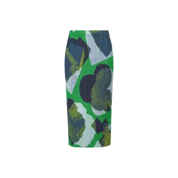 PLEATS PLEASE ISSEY MIYAKE Meteorite Casual Long Skirt Women's Green