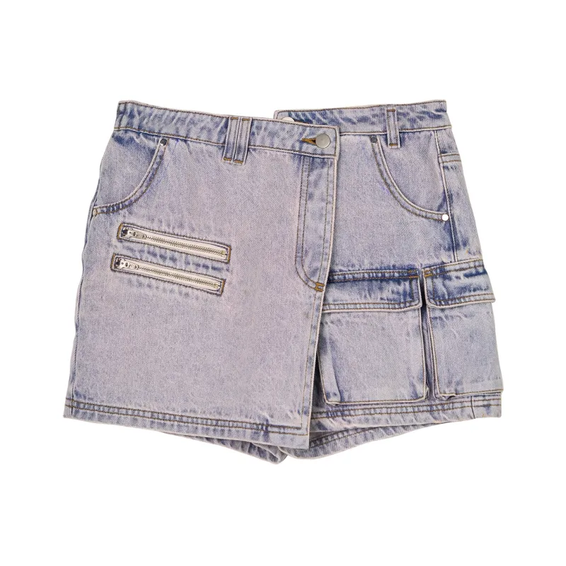 CANOTWAIT_ Denim Shorts Women's Purple-0