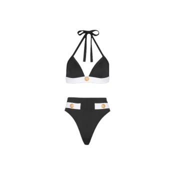 BALMAIN Button-embellished High-waisted Bikini