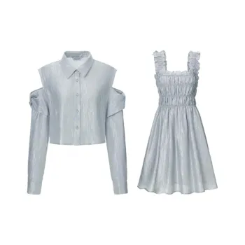 TAMMY TANGS Skirt Set Women's Gray Blue