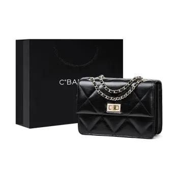 C°BANNER Cow Leather With Synthetic Leather Shoulder Bag, Crossbody Bag Medium Size Women's Black