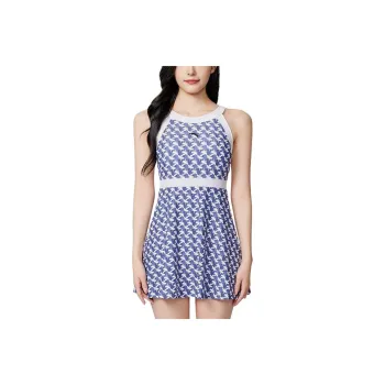 Anta One piece Swimsuit Women's Pure White/Blue White Blue