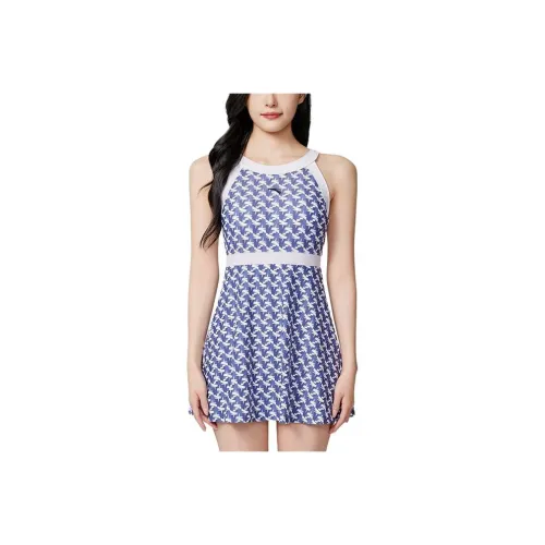 Anta One piece Swimsuit Women's Pure White/Blue White Blue