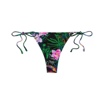 Victoria's Secret Mix & Match String Thong Bikini Bottom / BT Swimming Shorts Women's Black Tropical