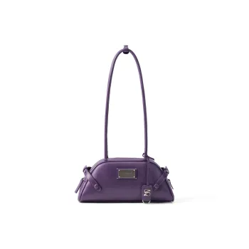 MCMIKO Cow Leather With Polyurethane And Synthetic Leather Shoulder Bag Women's Purple