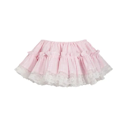 Selkie Collection SS24 Swim Dresses & Skirts Women's Beige Pink Plaid