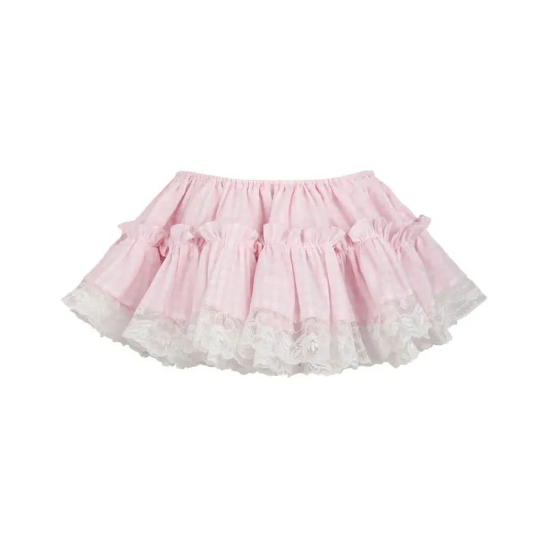 Selkie Collection SS24 Swim Dresses & Skirts Women's Beige Pink Plaid-0