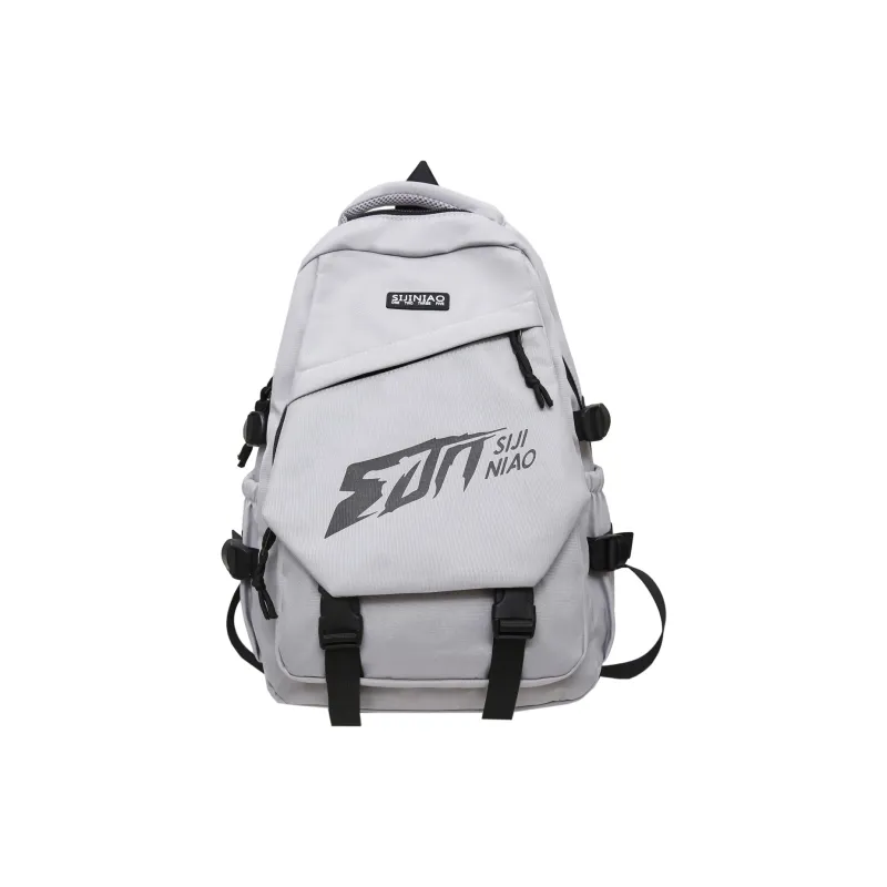 Single Warehouse Nylon Backpack Unisex White/Gray/Black/Burgundy/Khaki-7