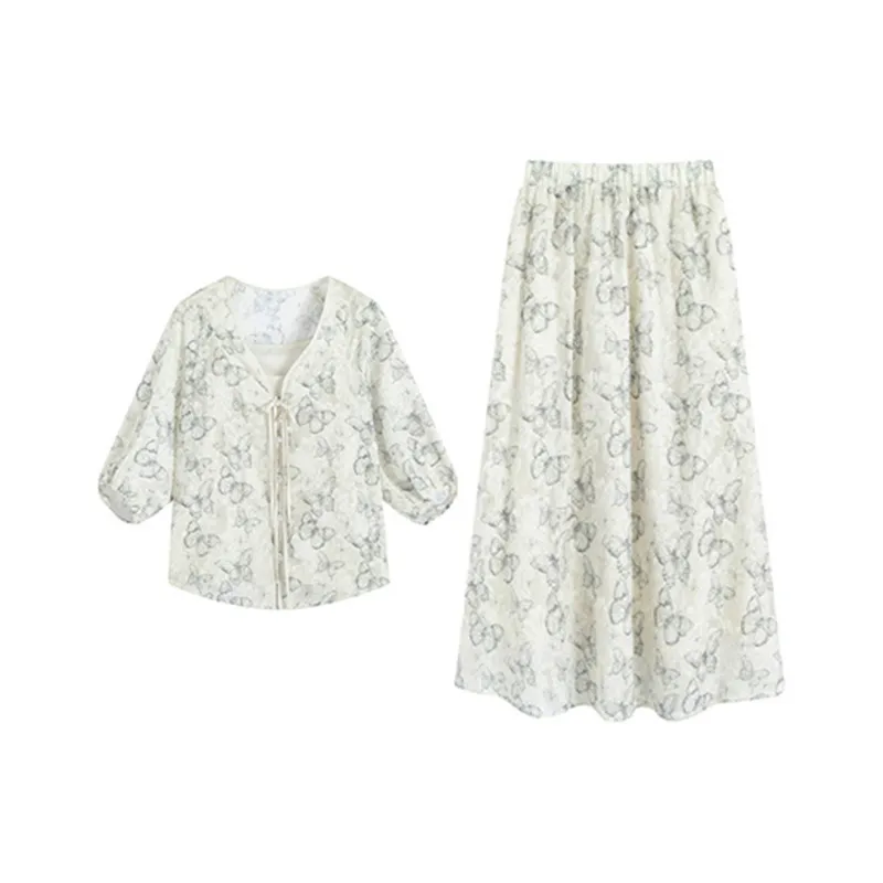 Juden Choi Skirt Set Women's Ecru-0