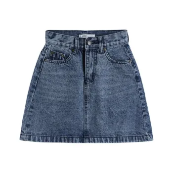 PZGE Denim Short Skirts Women's Blue