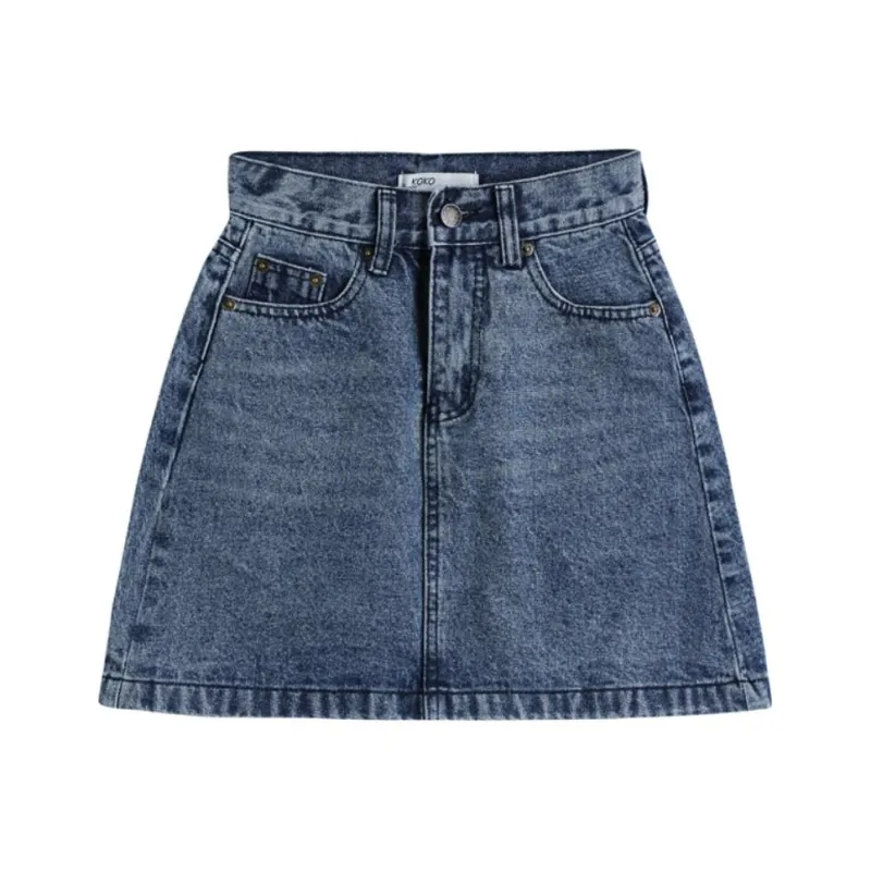 PZGE Denim Short Skirts Women's Blue-0