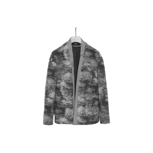 RAYSHOW Coats Men Gray