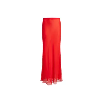 KHAITE The Mauva Silk Maxi Skirt