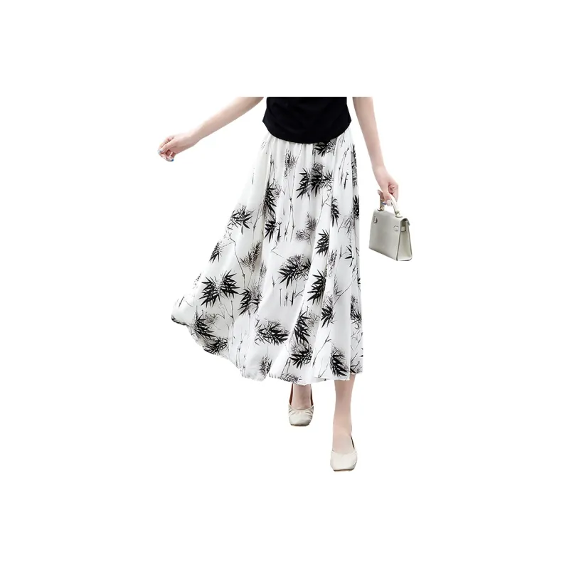 TOUCH Casual Long Skirt Women's Ink Black Bamboo-0