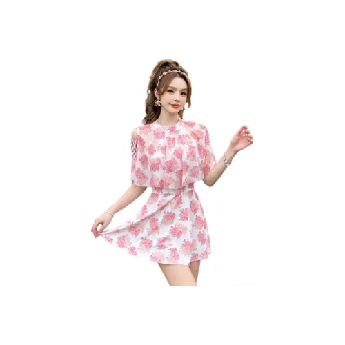 Youyou One Piece Swimsuits Women's Pink