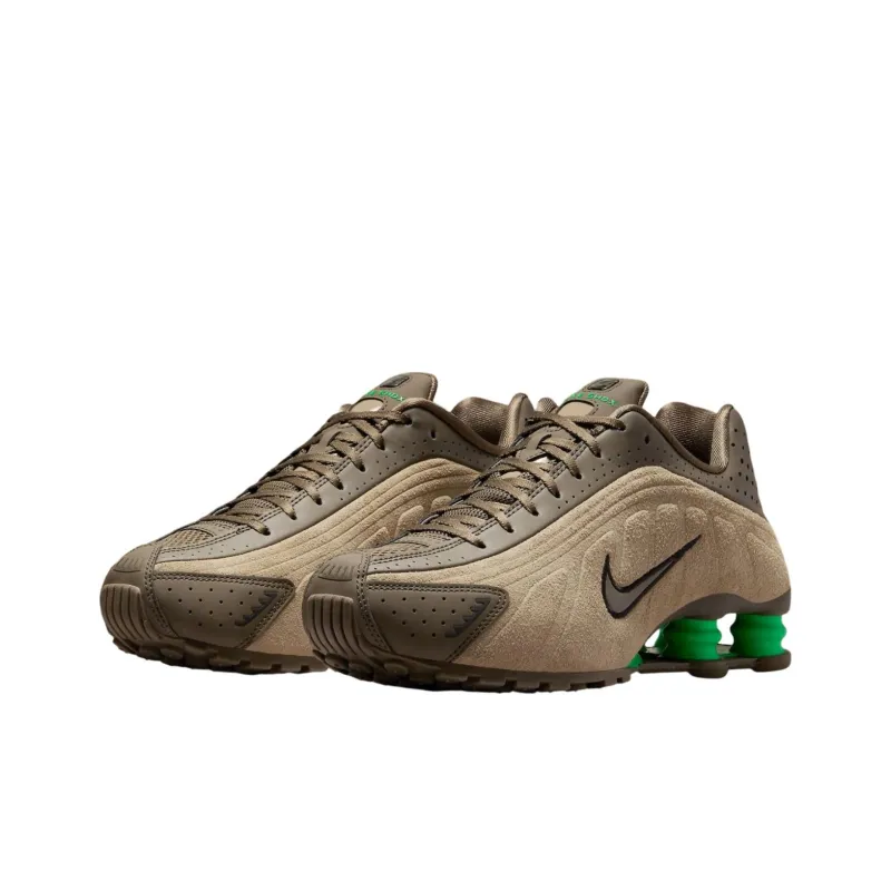 Nike Shox R4 Anti Slip Wear Resistant Low Top Running Shoes Unisex Khaki Brown-2