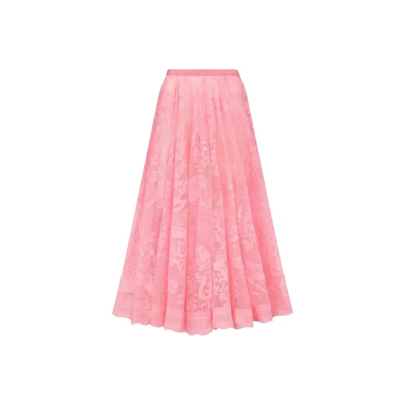 DIOR Casual Long Skirts Women's Pink-0