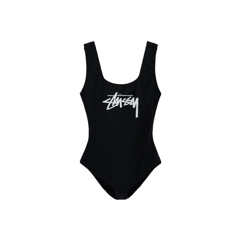 Stussy Surf Stock One Piece Swimsuit Black-0