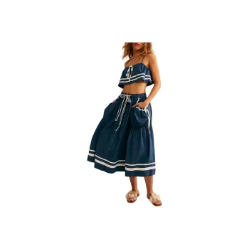 FREE PEOPLE Fischer Skirt Set Skirt Set Women's Dark Denim Combo/Dark Color Denim Combo
