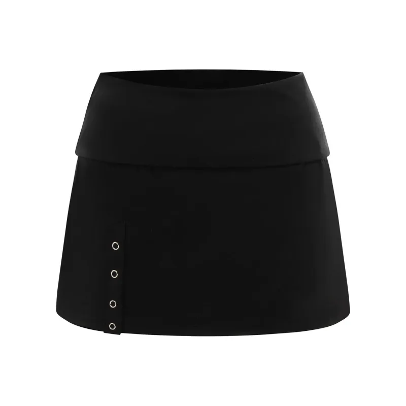 WITH JEAN FW24 Kaden Skirt Casual Short Skirts Women's BLACK/Black-0