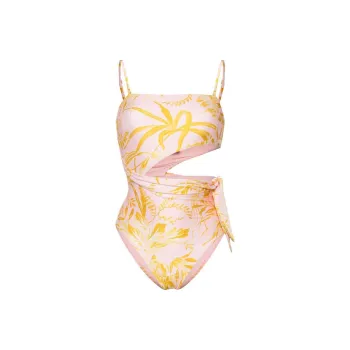 Zimmermann Golden Scarf Cut out Swimsuit