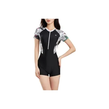 ZOKE One piece Swimsuit Women's Black White Orange Green Butterfly Flower