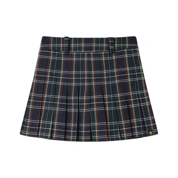 DANGEROUSPEOPLE Casual Short Skirts Women's Black Plaid