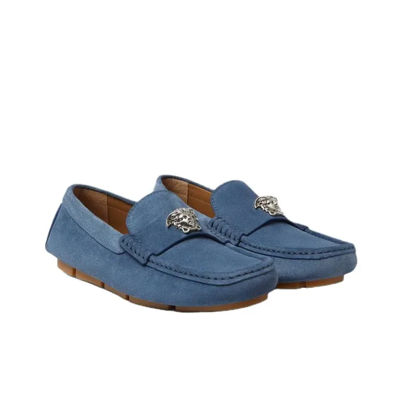 VERSACE La Medusa Loafers Men's Blue-1
