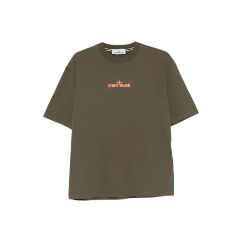 STONE ISLAND Logo embossed T shirt