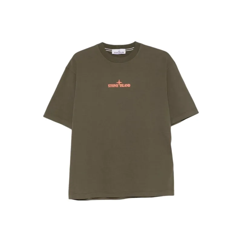 STONE ISLAND Logo embossed T shirt-0