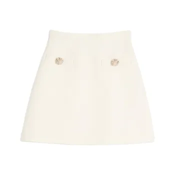 Valentino Button Embellished A Line Mini Skirt