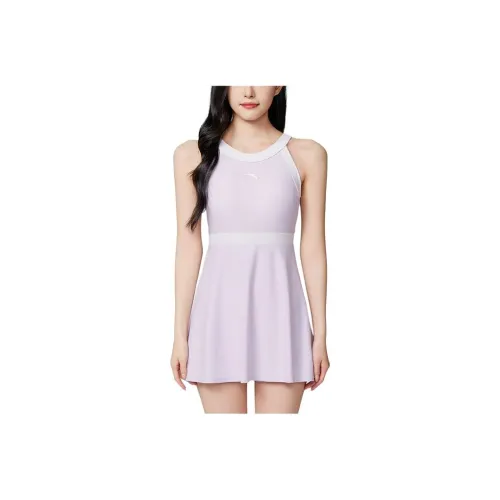 Anta One piece Swimsuit Women's Soft Purple/Pure White