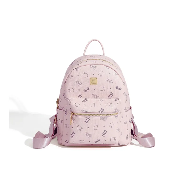 BOBDOG PU Backpack Women's Pink/Brown-1