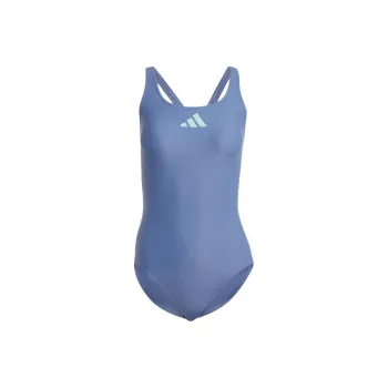 Adidas 3 Bar Logo Swimsuit One-piece Swimsuit Women's Crew Blue