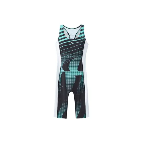 Anta One piece Swimsuit Women's Basic Black/Square Green/Pure White