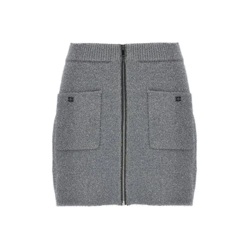 GANNI Zip Up Knit Mini Skirt-0