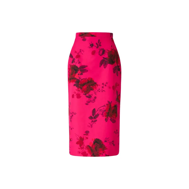 Erdem Floral print Faille Pencil Skirt-0