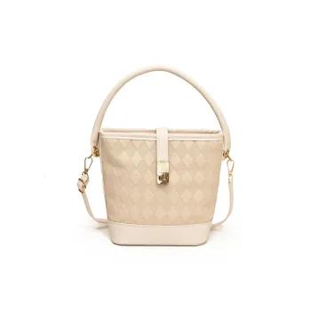 TOUTSEUL YOLO PU Bucket Bag Handbag Women's White/Black/Khaki/Brown